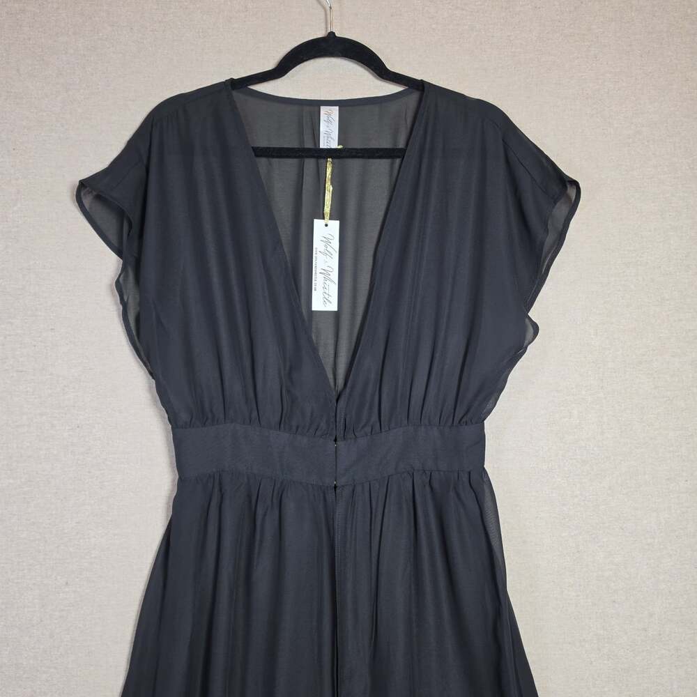 Wolfe & Whistle Open Front Maxi Dress Duster Womens 8 Deep V Tropical Maxi Fairy - Picture 14 of 16
